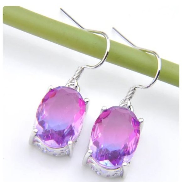 Lavender Ombre' Oval Earrings - Picture 3 of 4
